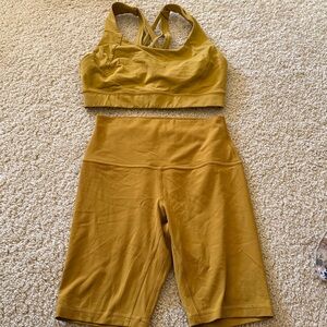 Lululemon Tan top and shorts